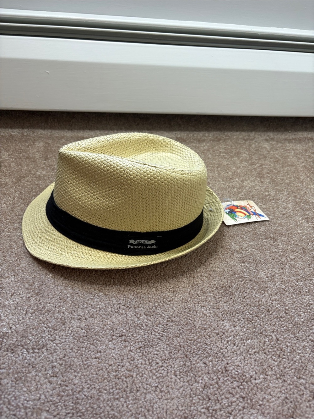 Panama Jack Straw Fedora Hat - Natural with Black Band